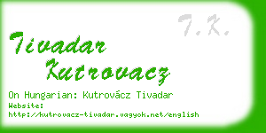 tivadar kutrovacz business card